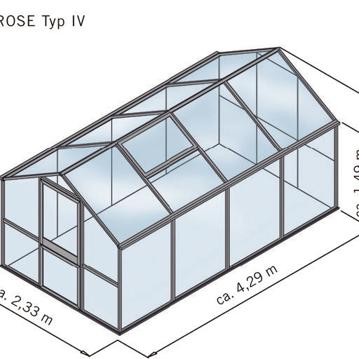 Gewächshaus 'Vaduz' Größe IV (Rose |V), anthrazit-grau