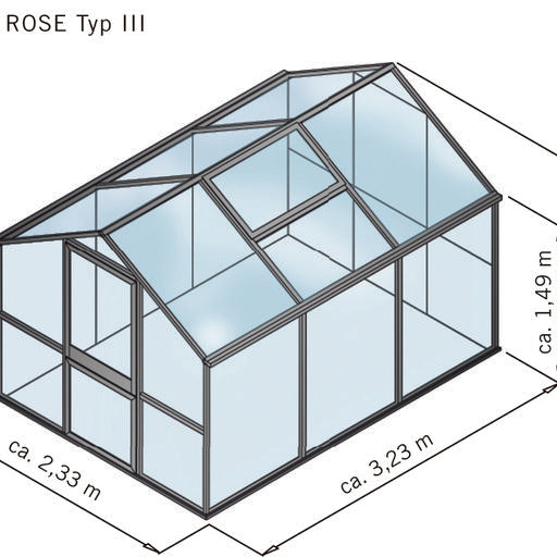 Gewächshaus 'Vaduz' Größe III (Rose |||), anthrazit-grau