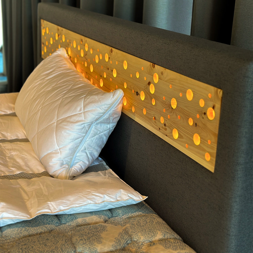 Bett 'Duftoase' Boxspring Optik | Duftkammern | Zirbe | B 120 x 200 cm | Anthrazit
