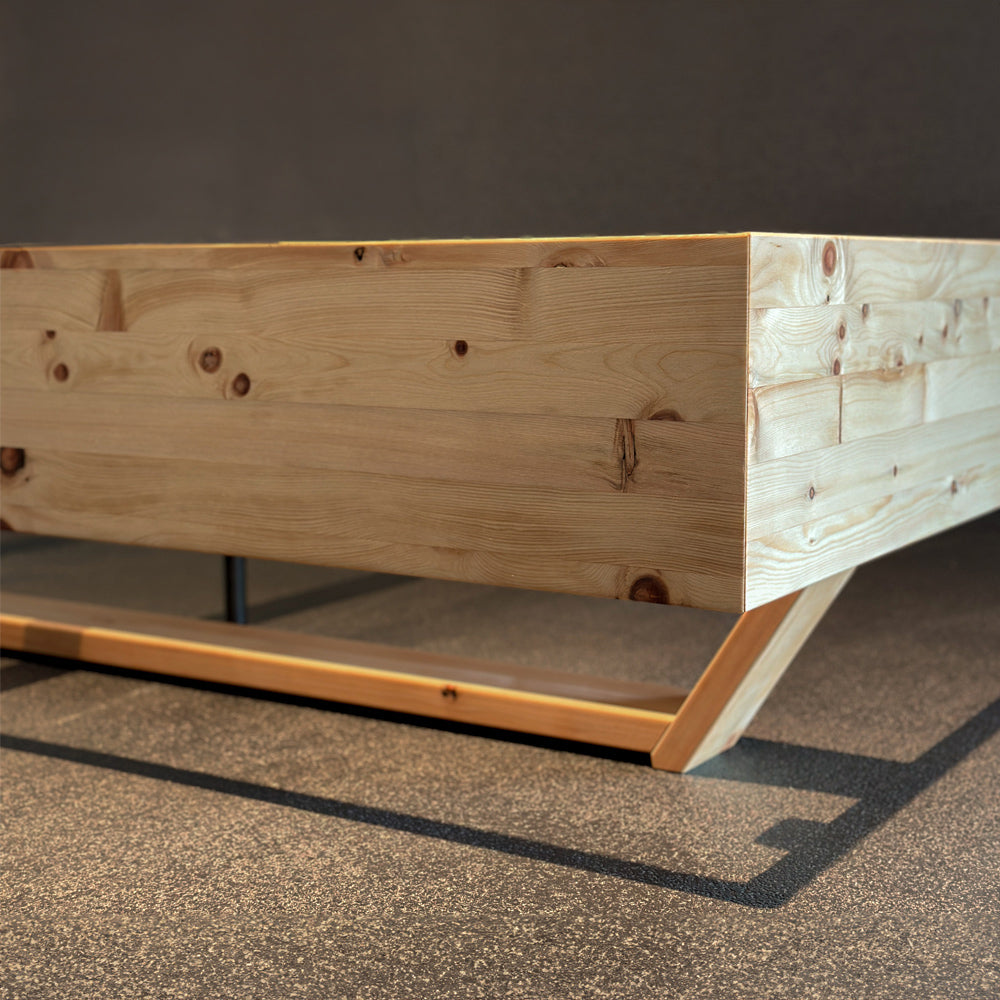 Bett 'Duftoase' Boxspring Optik | Duftkammern | Zirbe | B 120 x 200 cm | Anthrazit