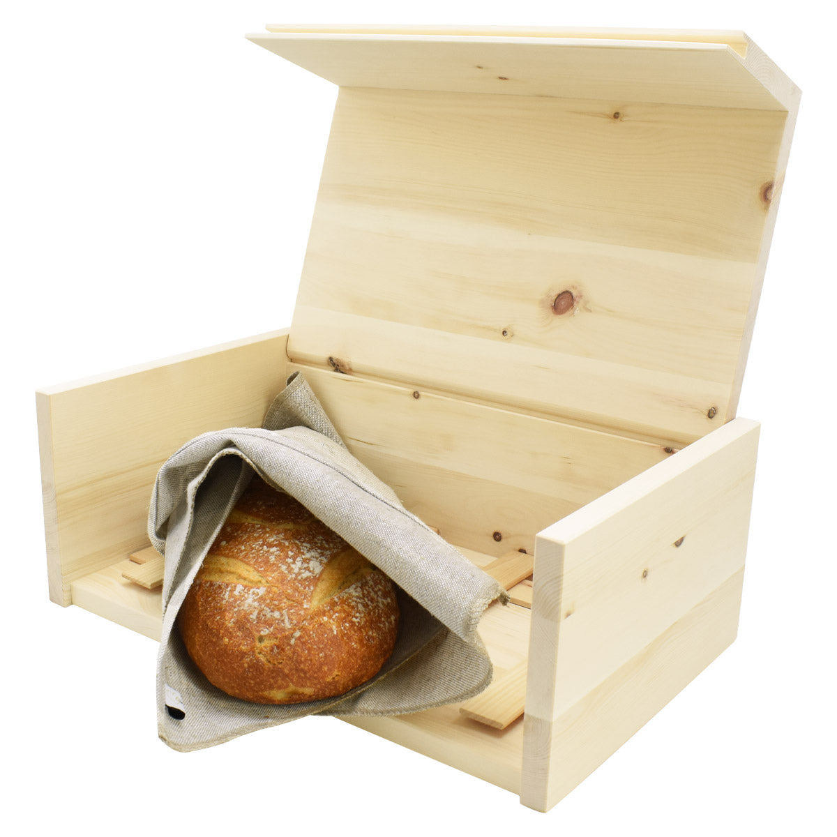 Brotkasten aus Zirbel roh, Brotbehälter '4betterbread' | 35x26x16 cm