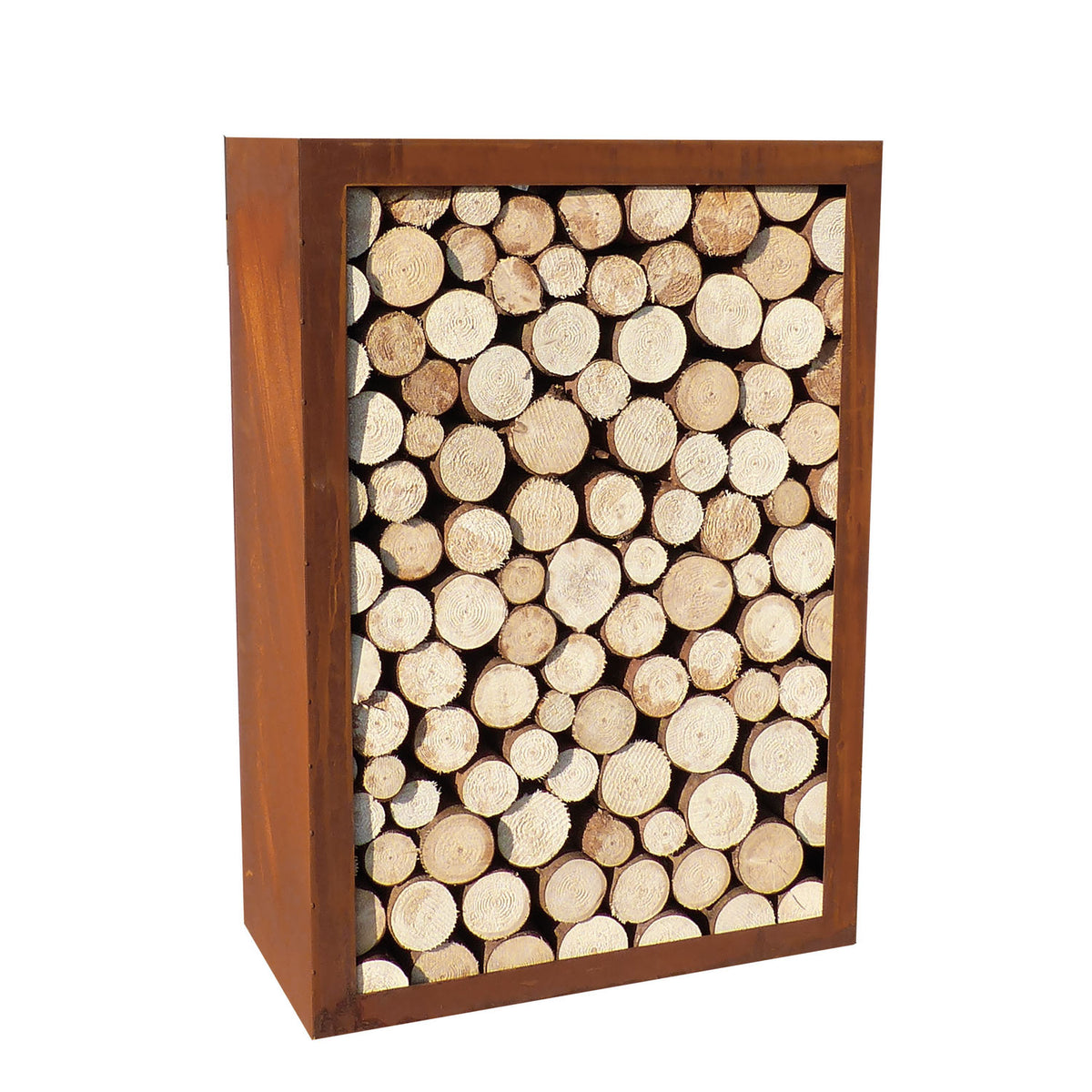 Holzregal 'Wall' | Edelrost | B 70 x T 35 x H 100 cm