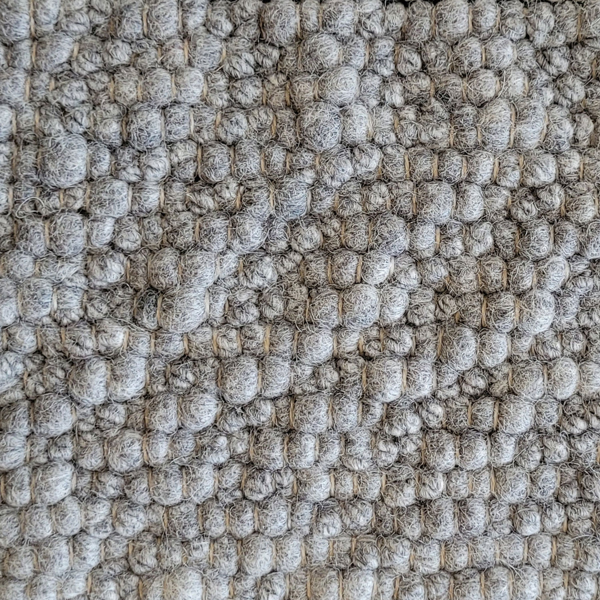Moderner Teppich aus Schafwolle 'Warm Home' - Handgewebt 0.8x2 grau_meliert gewalkt