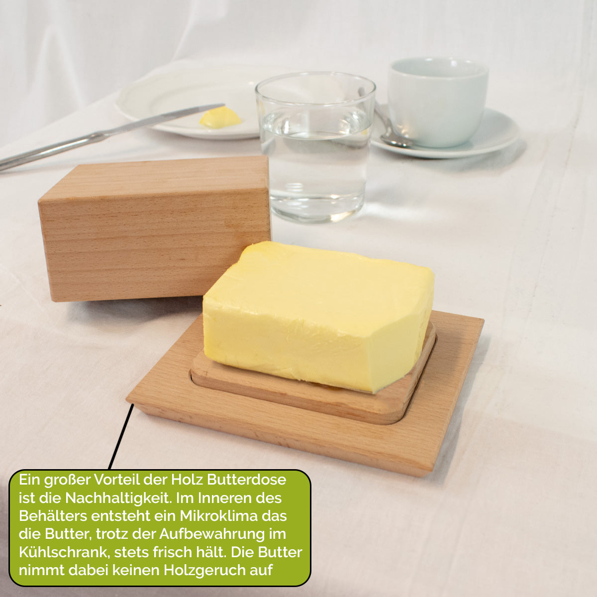 Butterdose 'Breakfast' Buche + Messer