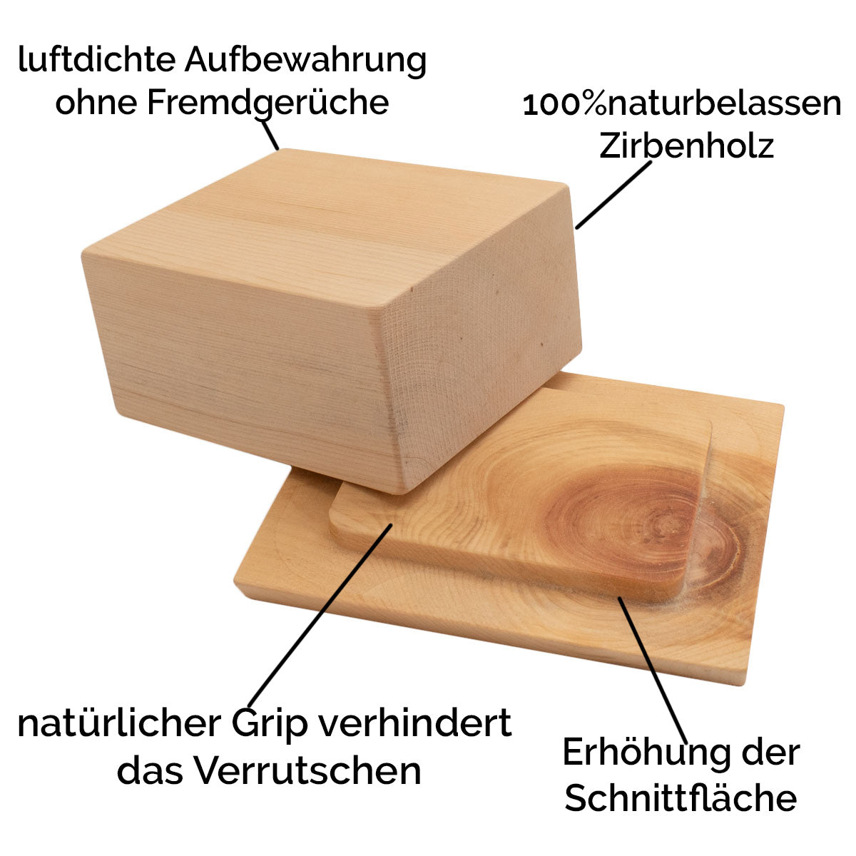 Butterdose Zirbe