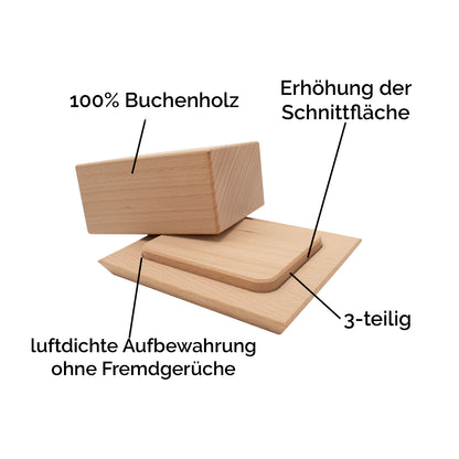 Butterdose ‘Breakfast’ aus Buchenholz | 3-teilig |