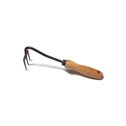 Handharke mit Zinken 'Krafts' - handgeschmiedet 3 Zinken 14cm