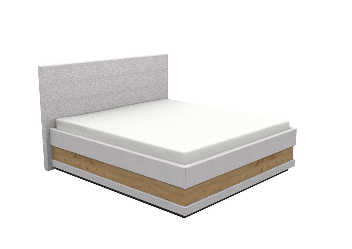 Schlafsystem Bett ClassicAlpine | 200 x 180 cm |  elektrisch | Wendematratze | Rosshaar Topper | Stoff weiß/taupe