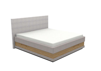 Schlafsystem Bett ClassicAlpine | 200 x 180 cm |  elektrisch | Wendematratze | Rosshaar Topper | Stoff weiß/taupe