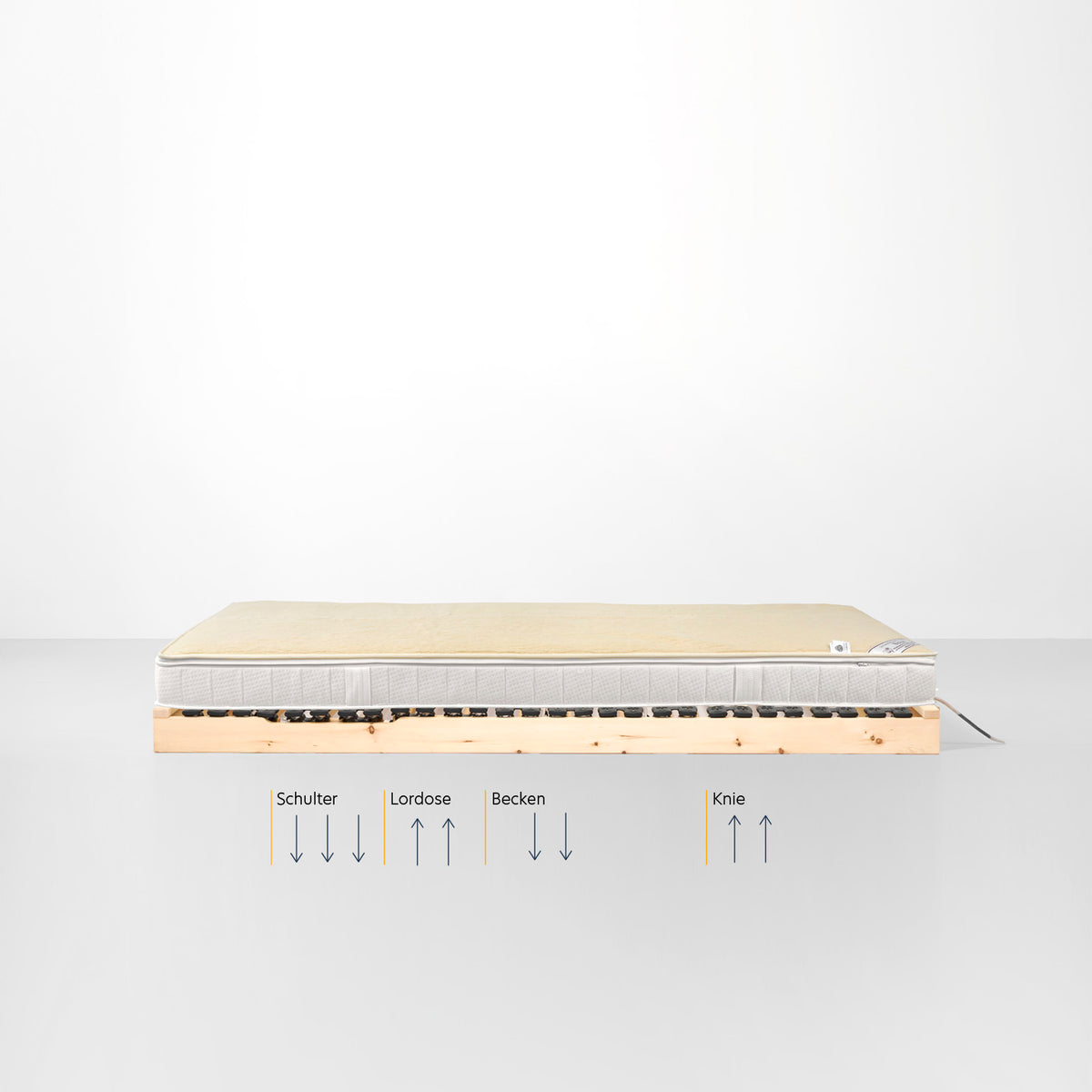 Schlafsystem PureLine Zirbe | Naturlatex Matratze | Schafwoll Topper | 80cm x 200cm