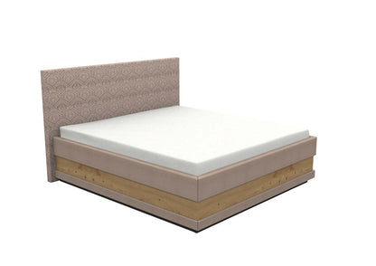 Schlafsystem Bett ClassicAlpine | 200 x 180 cm |  elektrisch | Wendematratze | Rosshaar Topper | Stoff weiß/taupe