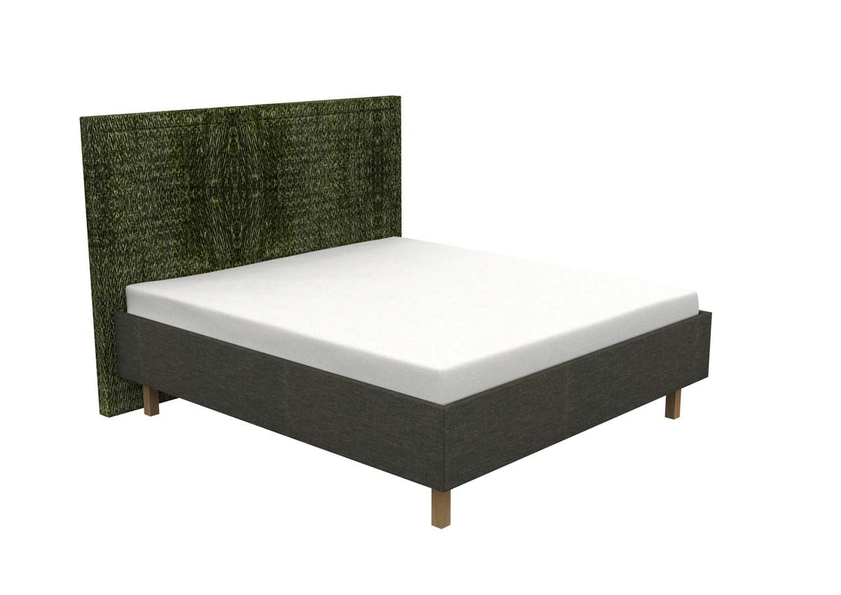 Schlafsystem Bett LunaLuxe | 200 x 180 cm |  elektrisch | Wendematratze | HygeinePlus Topper | Stoff senfgelb