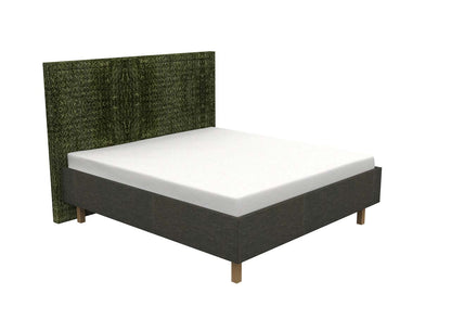 Schlafsystem Bett LunaLuxe | 200 x 180 cm |  elektrisch | Wendematratze | HygeinePlus Topper | Stoff senfgelb