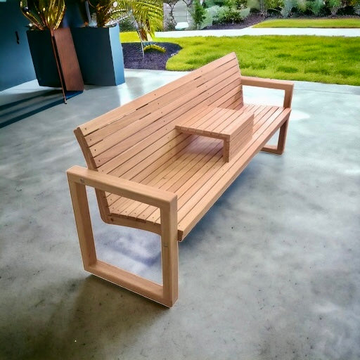 Gartenbank 'Rest Time' | massive Lärche | mit Ablage | Made in Austria