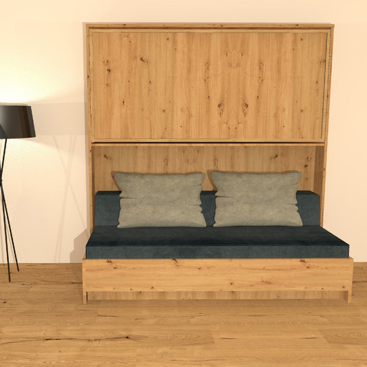 Gastro & Hotel - Multifunktionales Klappbett | Schrankbett | Stockbett Plano  |  80 x 190 cm | Eiche