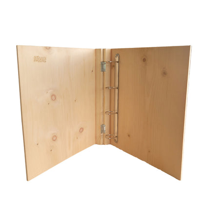 Edler Ordner DIN A4 | 4 Ringe | aus Zirbenholz | L 30 x B 5 x H 32 x  cm