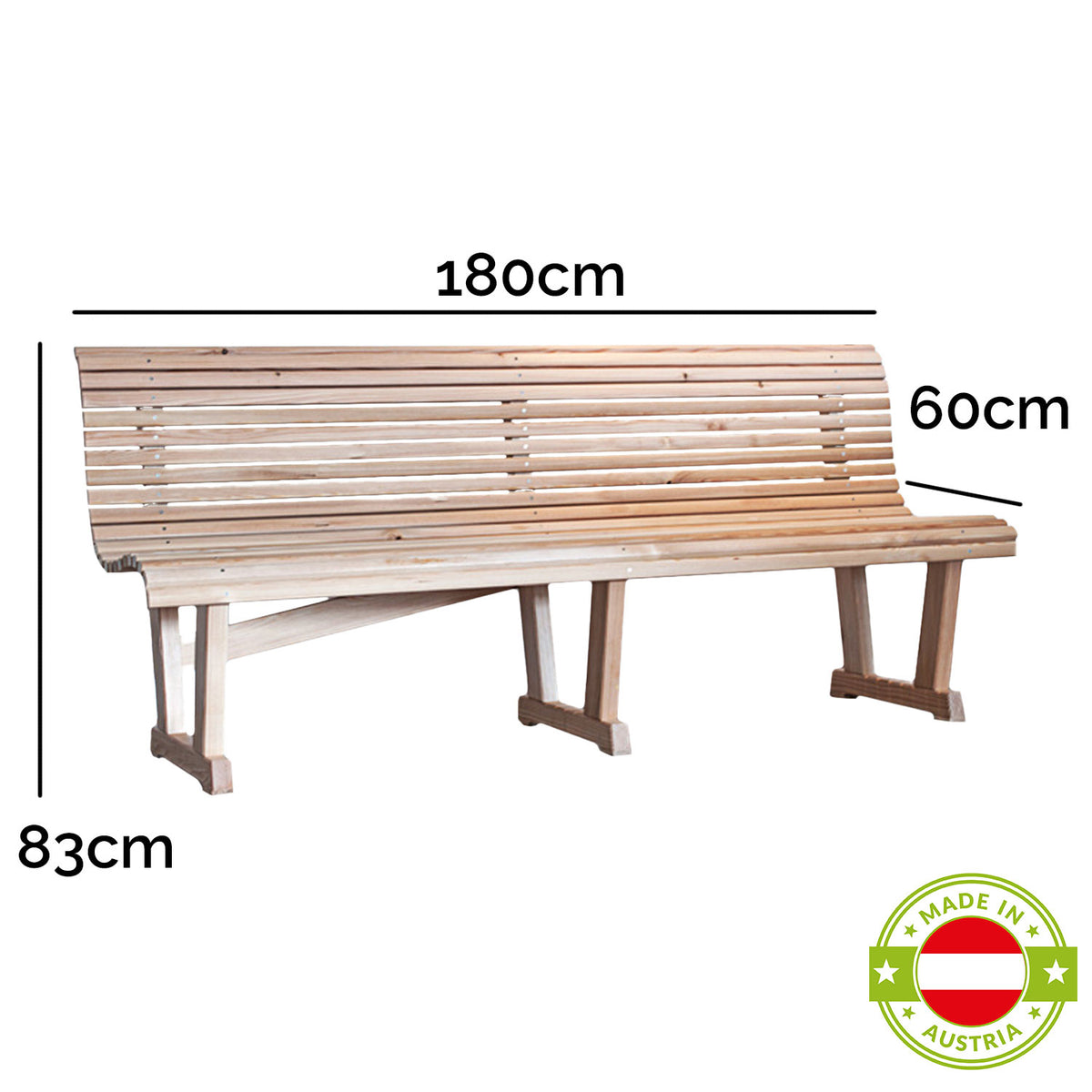 Gartenbank 'Classic' aus Lärche 180/83/60 cm
