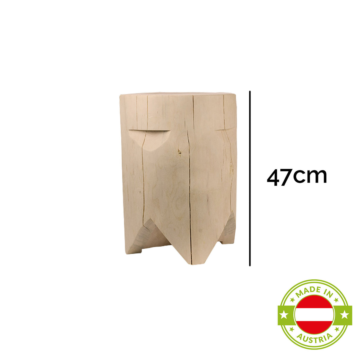 Designer Couchtisch / Hocker aus massivem Fichtenholz / 47x35 cm - 'Chalet-Buddy Bert'