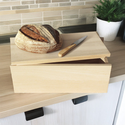 Edler Brotkasten mit integriertem Schneidebrett - Handgemacht in Deutschland