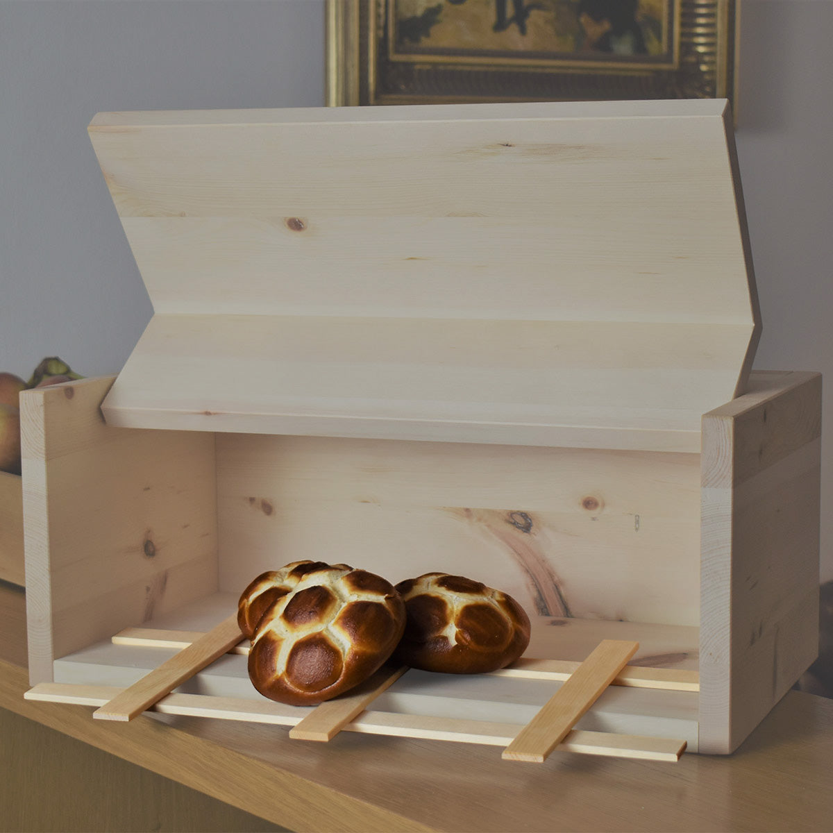 Gitter für Brotkasten aus Zirbe roh '4betterbread' 30x23 cm