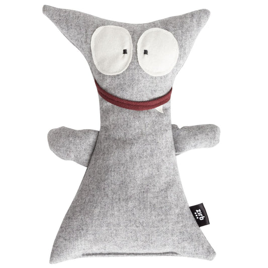Kuscheltier | Bergmonster 'Rocky' | Merinoloden | Zirbenholzgranulat | grau | L 18 x H 31 x T 6 cm