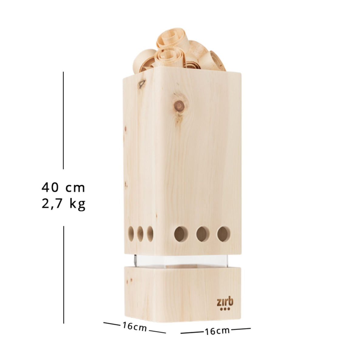 Raumlüfter 'Luft' | 2 x Essenz 30 ml | Locken 250 g | L 16 x B 16 x H 40 cm | bis 30 m²