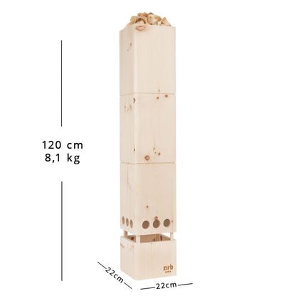 Raumlüfter 'Bergluft' | 4x Essenz 30 ml | Locken 1500 g | L 22 x B 22 x H 120 cm | bis 100 m²