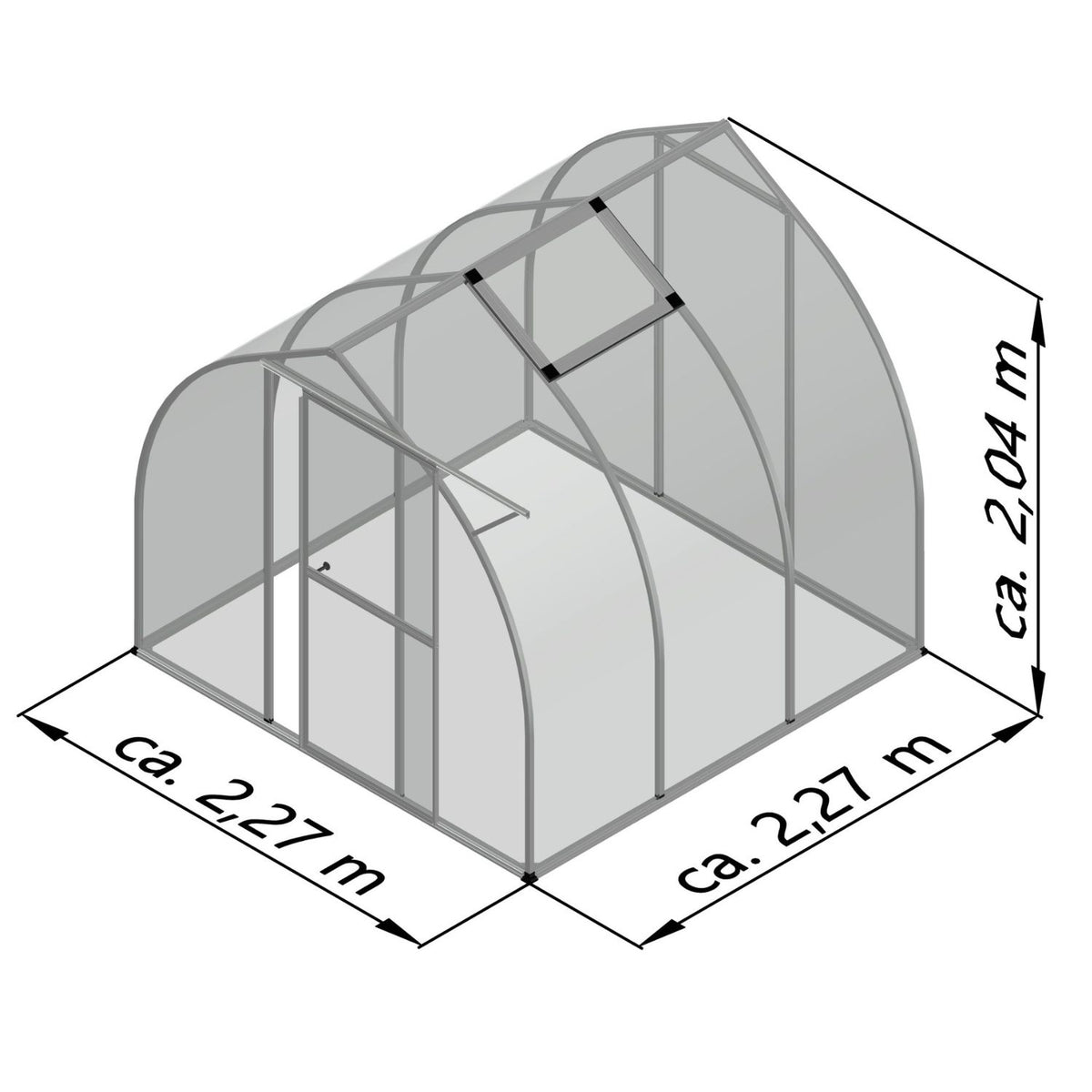Gewächshaus 'Rom' Größe III (Rhodo |||), pressblank