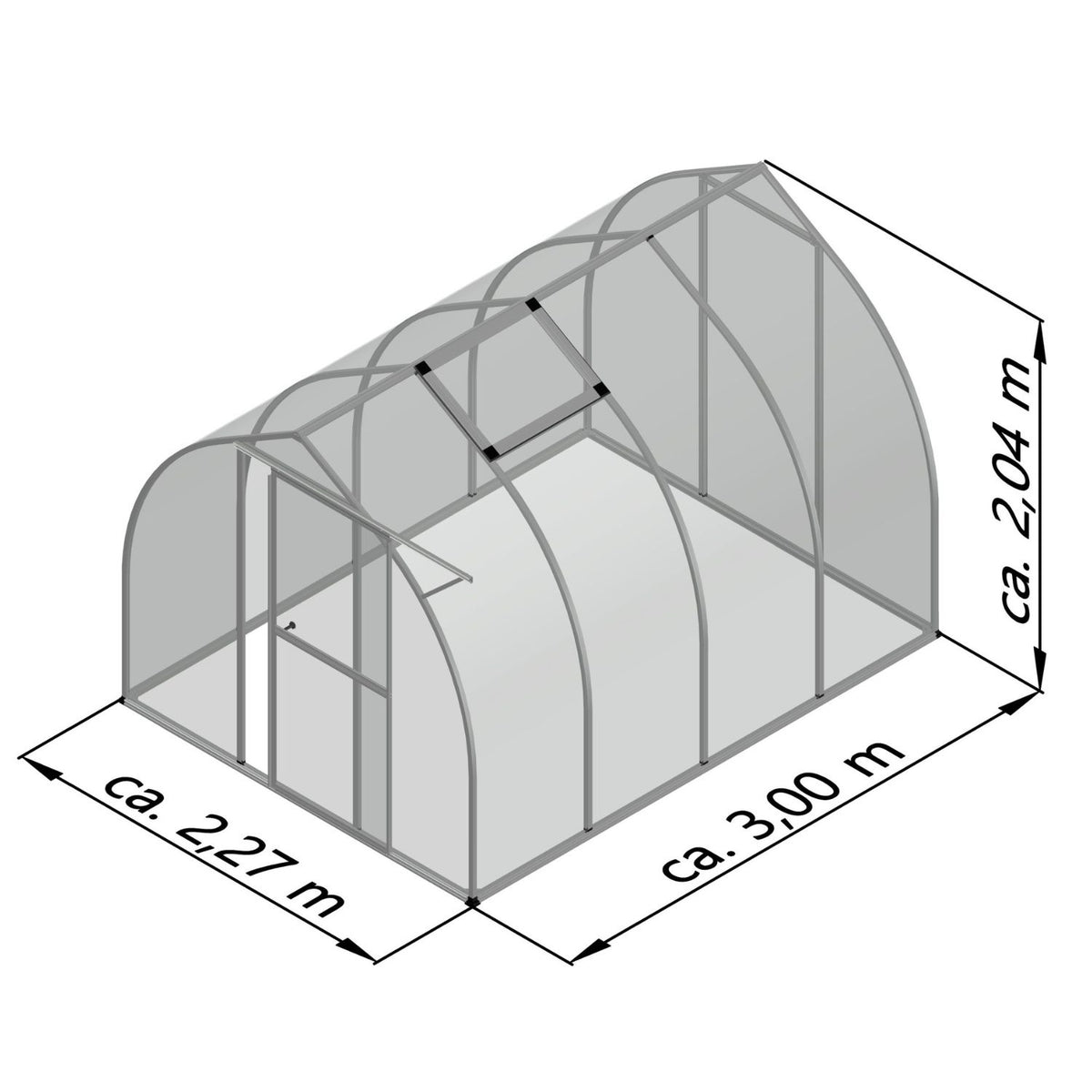 Gewächshaus 'Rom' Größe III (Rhodo |||), pressblank
