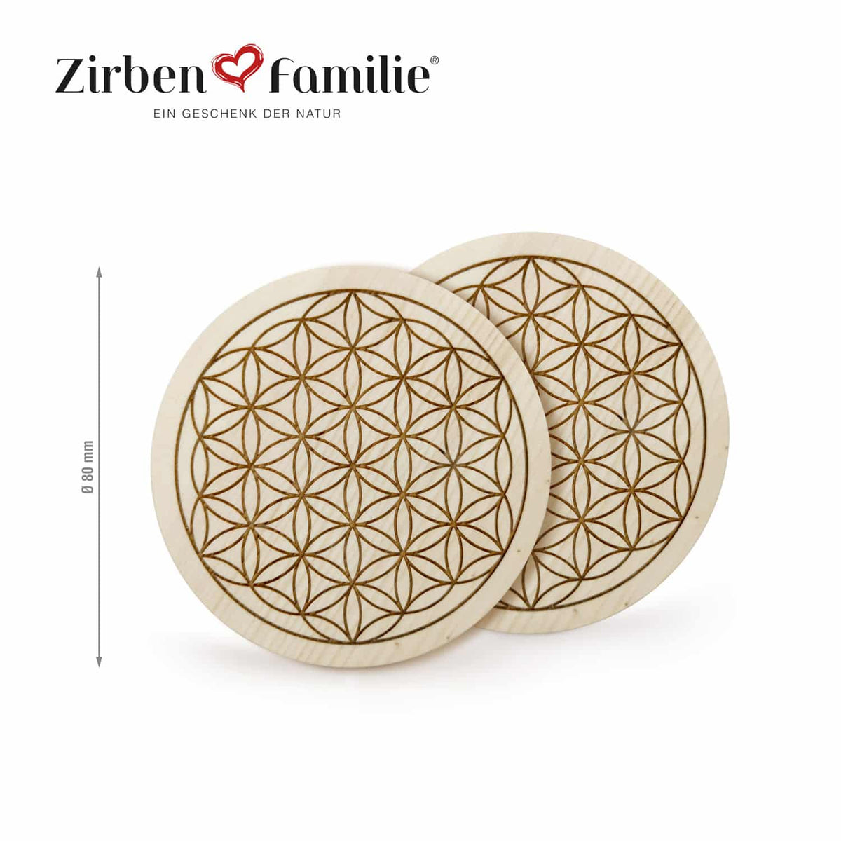 ZirbenBlume Glasuntersetzer 2er|Set