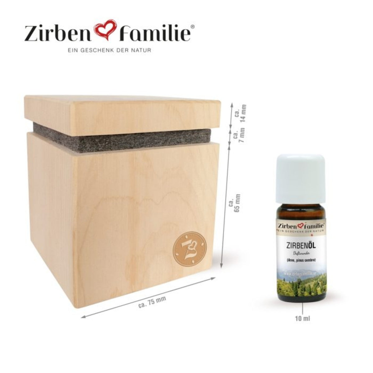 Zirbenwürfel 'Premium Edition' inkl. 10ml