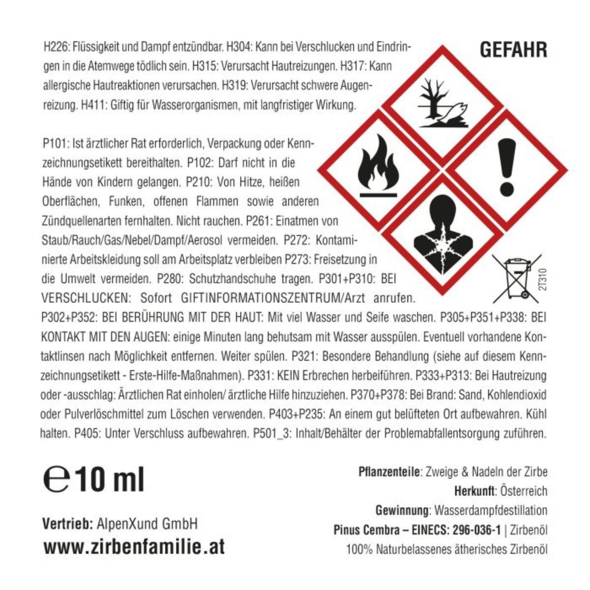 Zirbenwürfel 'Premium Edition' inkl. 10ml