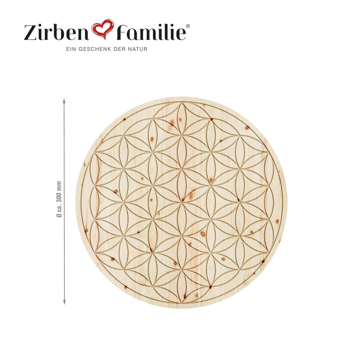 Wandbild 'ZirbenBlume des Lebens' Ø 30 cm