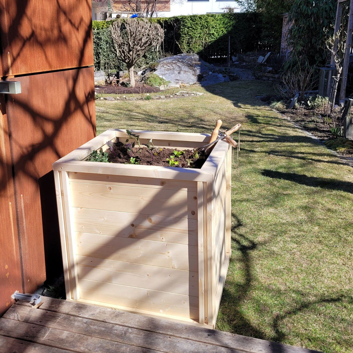 Baukastenbeet 'Modul M1' | Grundmodul | B 80 x T 80 x H 80 cm | Folie + Gitter