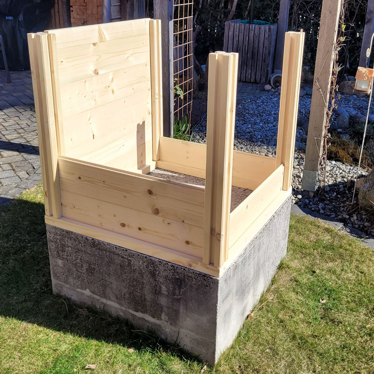 Baukastenbeet 'Modul M1' | Grundmodul | B 80 x T 80 x H 80 cm | Folie + Gitter