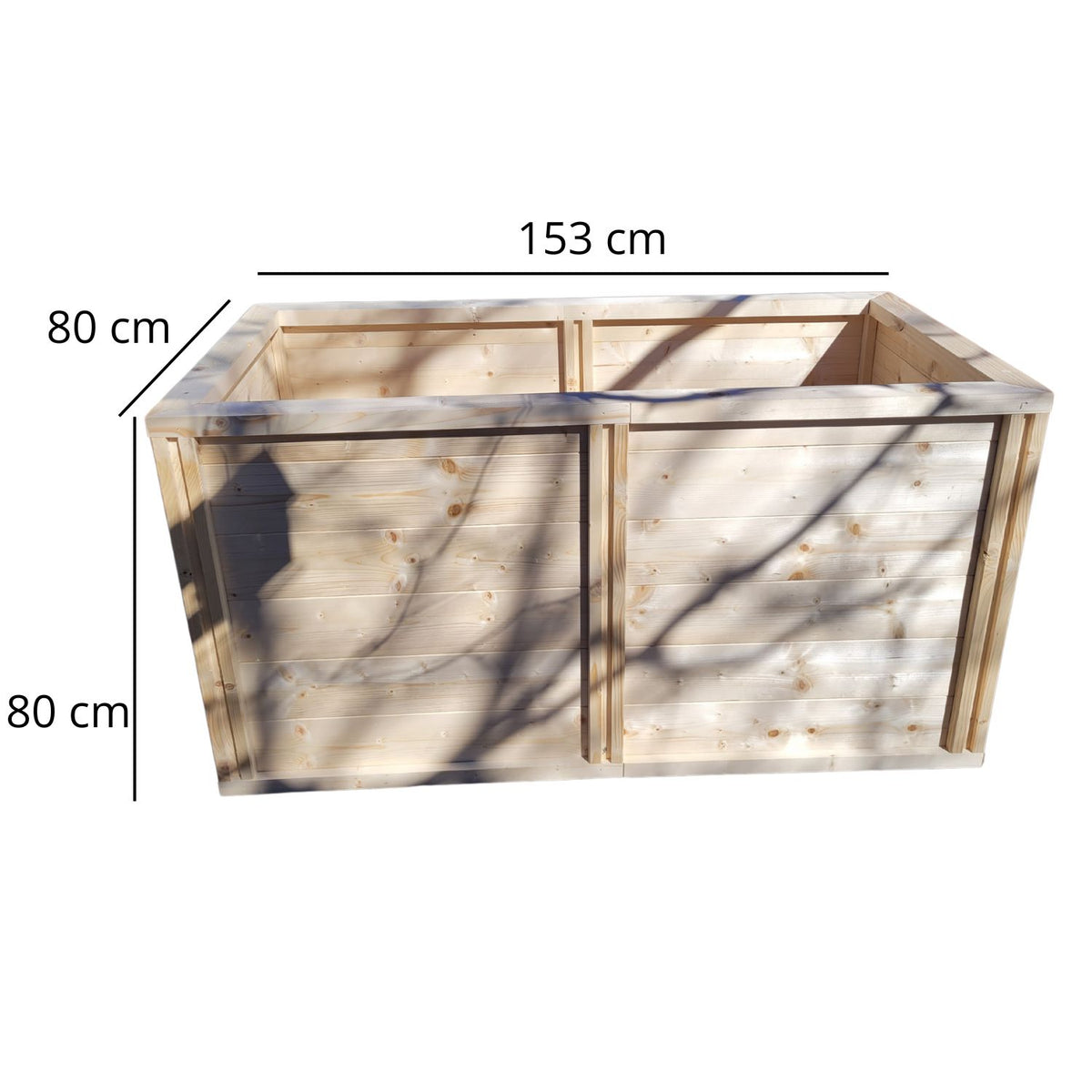 Baukastenbeet 'Modul M2' | Doppelmodul | B 153 x T 80 x H 80 cm | Folie + Gitter