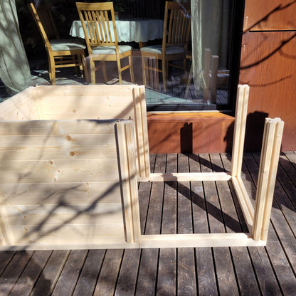 Baukastenbeet 'Modul M2' | Doppelmodul | B 153 x T 80 x H 80 cm | Folie + Gitter