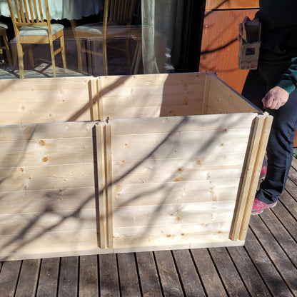Baukastenbeet 'Modul M2' | Doppelmodul | B 153 x T 80 x H 80 cm | Folie + Gitter