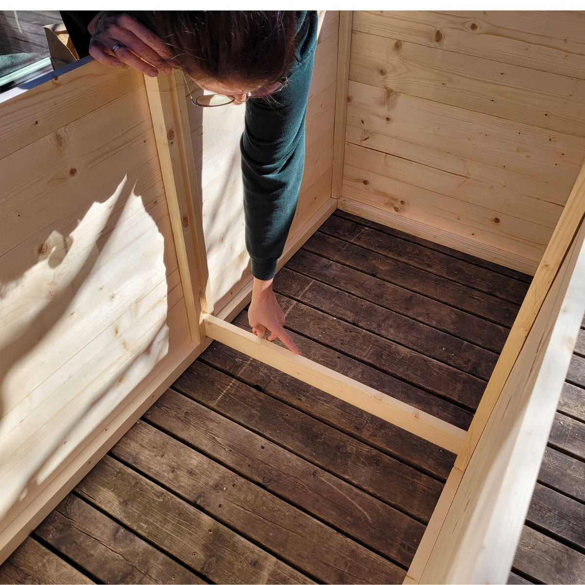 Baukastenbeet 'Modul M2' | Doppelmodul | B 153 x T 80 x H 80 cm | Folie + Gitter