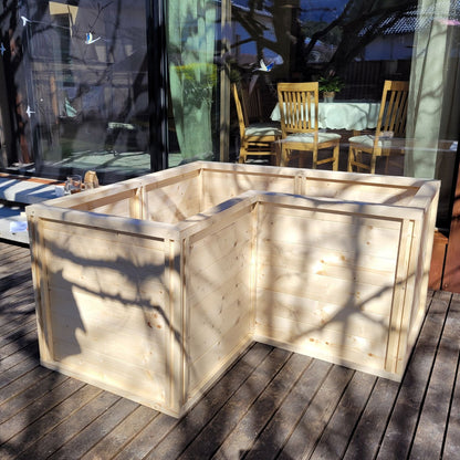 Baukastenbeet 'Modul M3' | Eckmodul | B 153 x T 153 x H 80 cm | Folie + Gitter