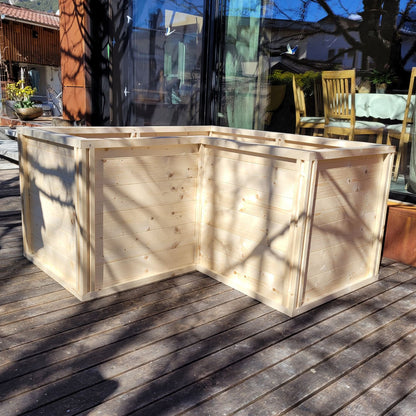 Baukastenbeet 'Modul M3' | Eckmodul | B 153 x T 153 x H 80 cm | Folie + Gitter
