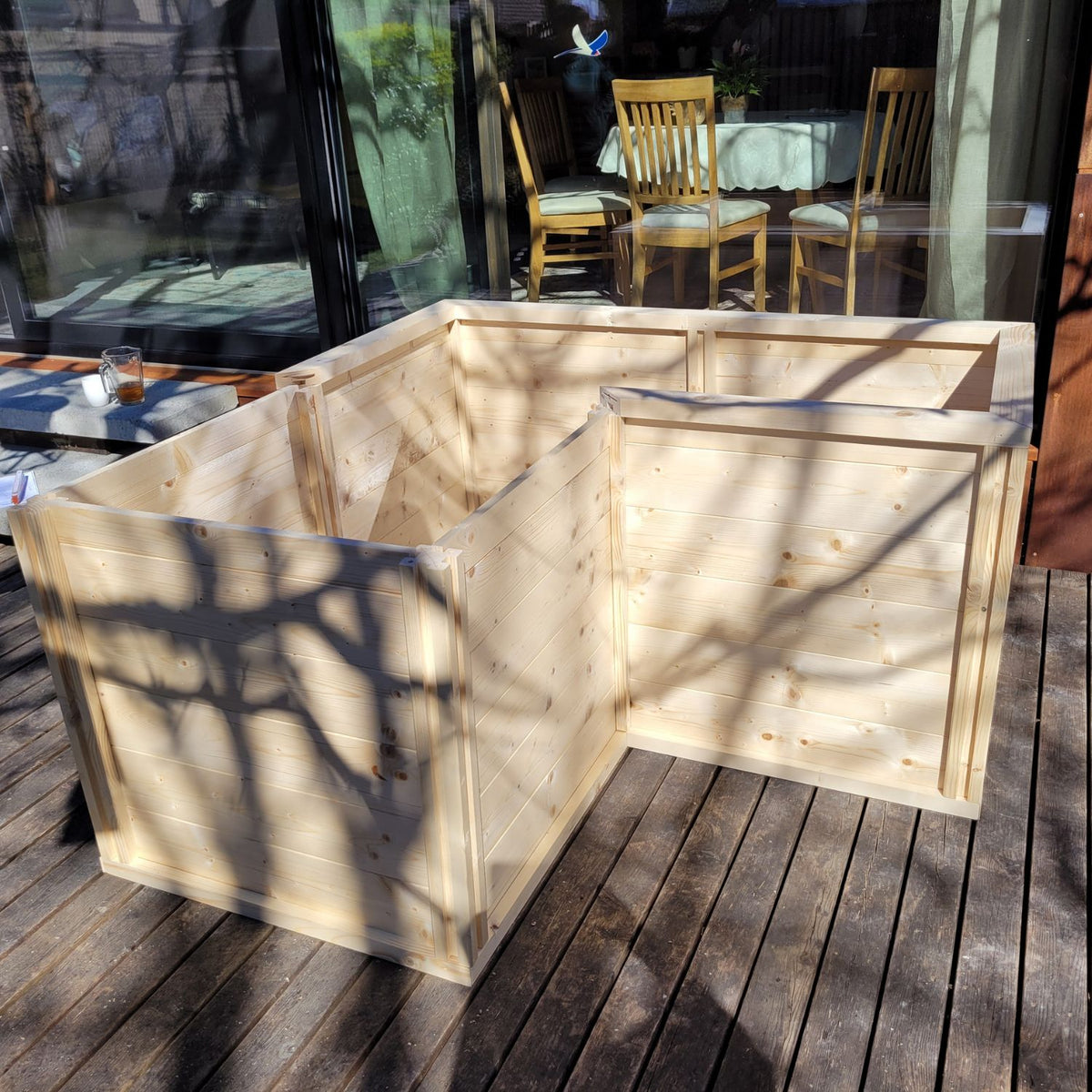 Baukastenbeet 'Modul M3' | Eckmodul | B 153 x T 153 x H 80 cm | Folie + Gitter