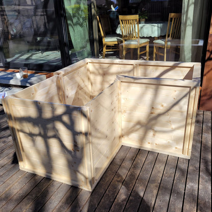 Baukastenbeet 'Modul M3' | Eckmodul | B 153 x T 153 x H 80 cm | Folie + Gitter