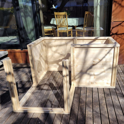 Baukastenbeet 'Modul M3' | Eckmodul | B 153 x T 153 x H 80 cm | Folie + Gitter