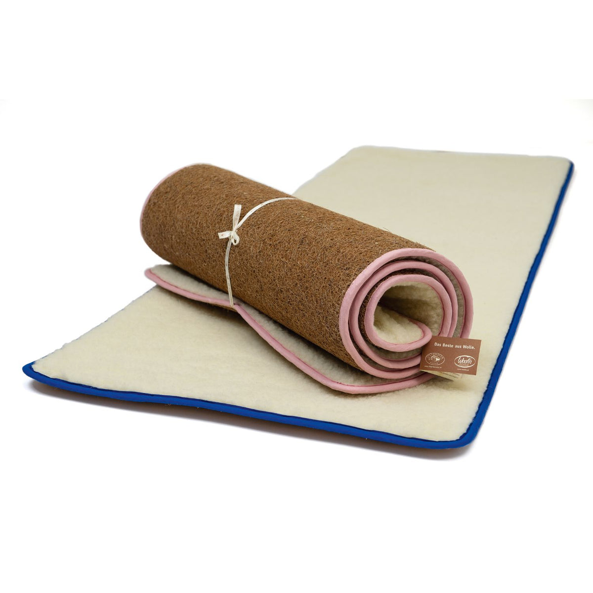 Yogamatte 'Flow & Relax' | aus Kokos und Schafwolle mit grüner Einfassung | B 70 x L 190 cm