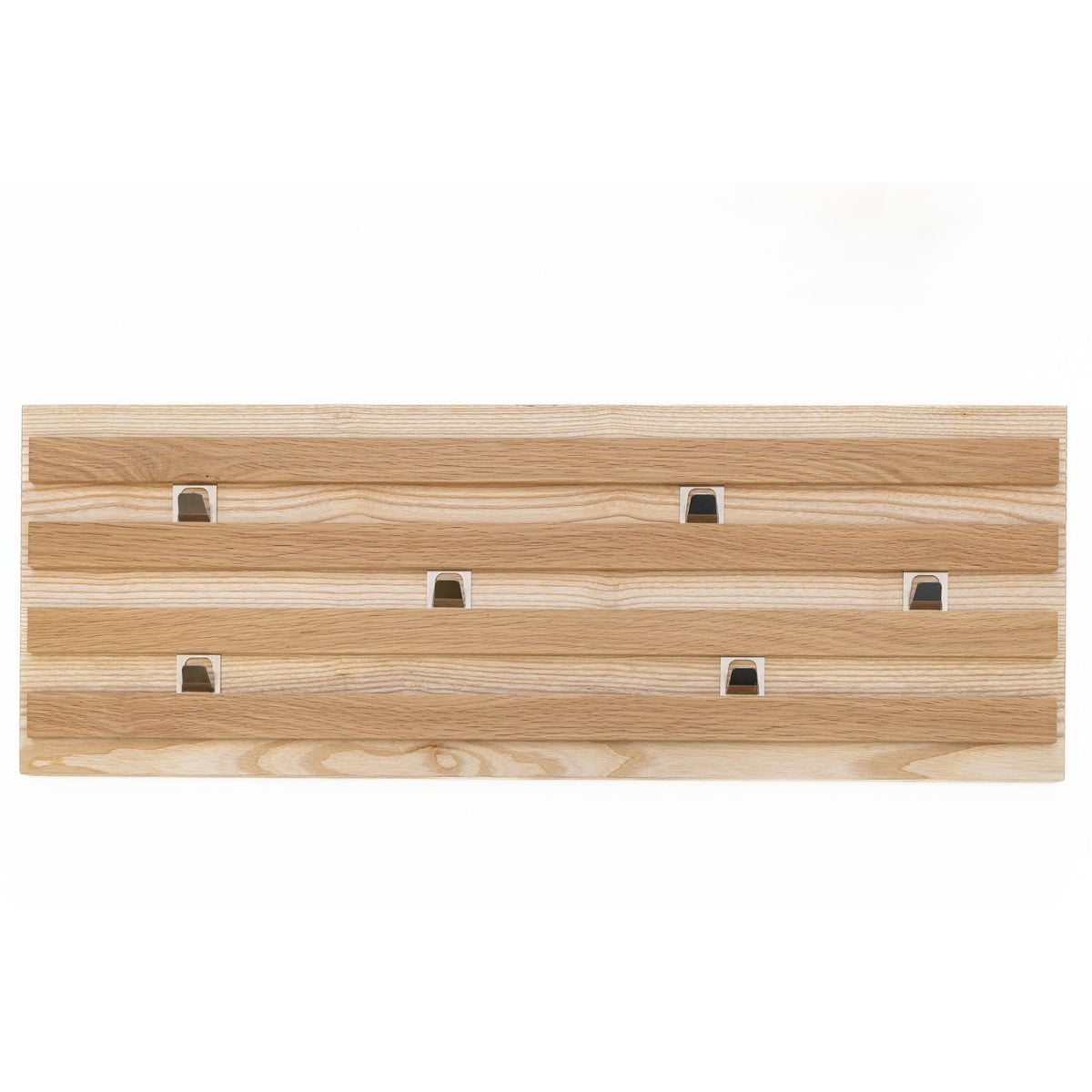 Wandgarderobe | verschiebb. Haken | L 78 x B 28 x H 2,4 cm | Esche und Eiche