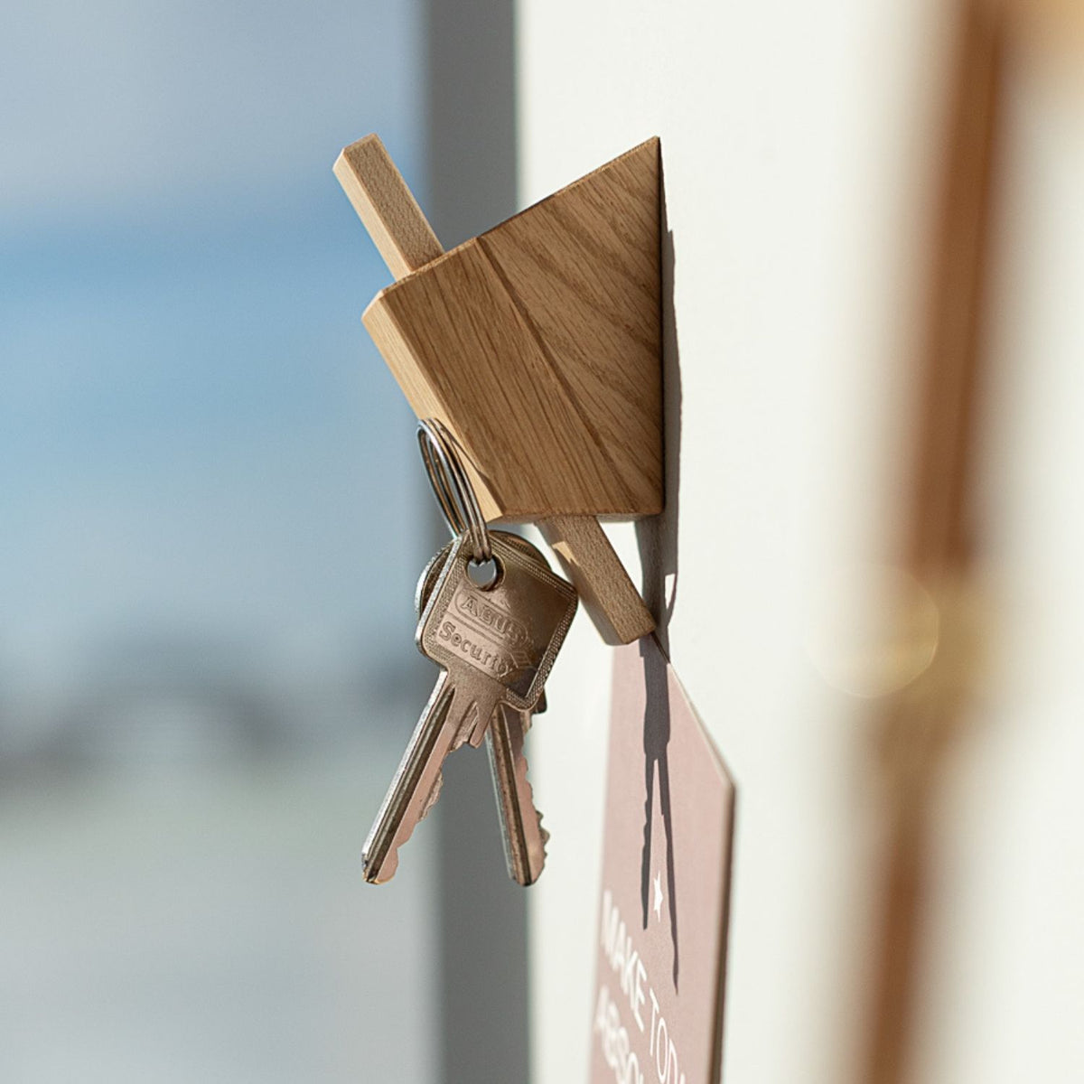 Wandhaken 'Vielfalt' | 2er-Set | Eiche, Ahorn | inkl. Magnet | B 3 x T 4,5 x H 8,9 cm | Made in Germany