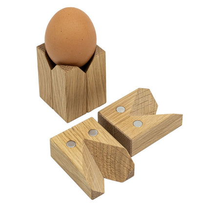 Eierbecher | 2er-Set | Eiche, Magnet | B 4,4 x T 4,4 x H 6 cm