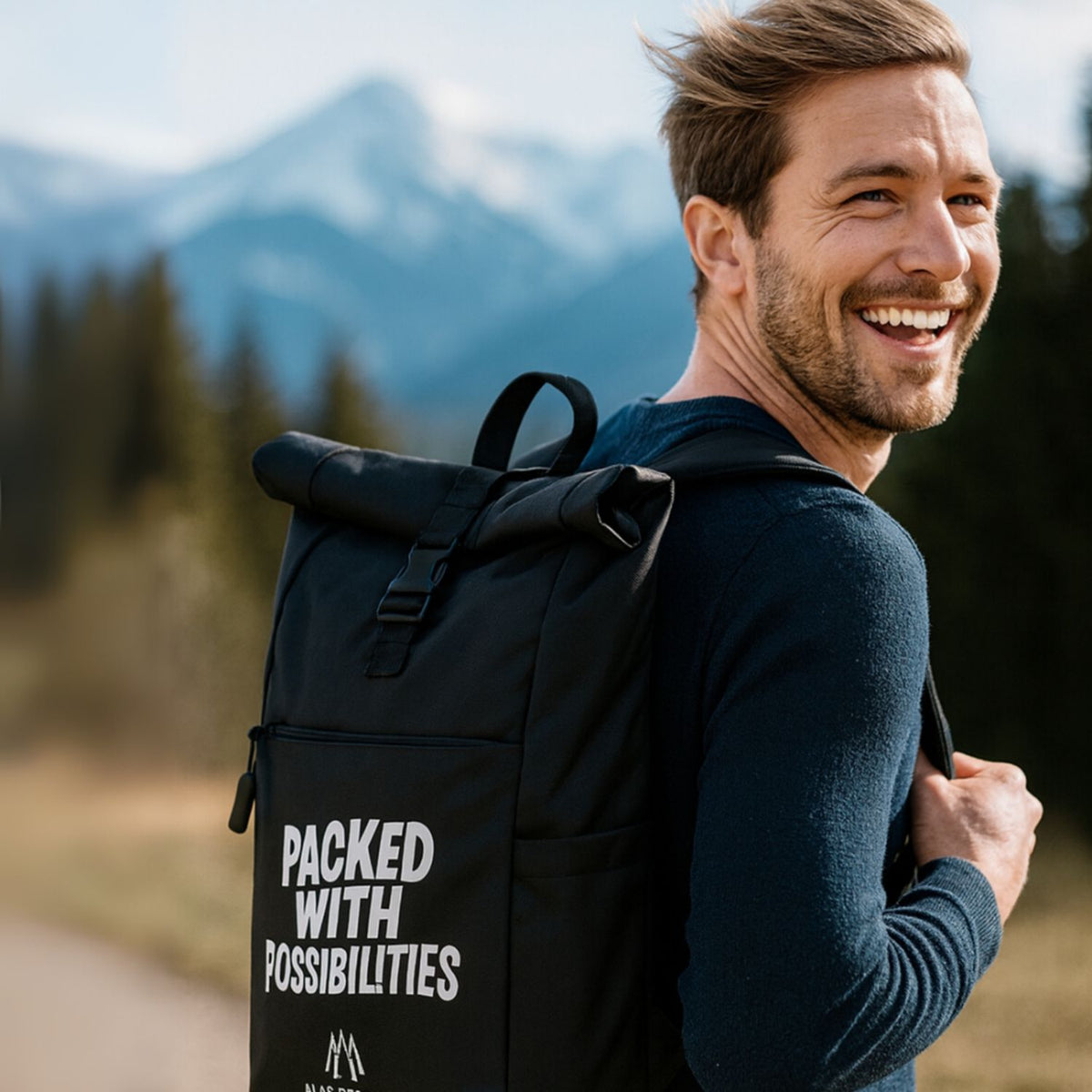 ALPS RESORTS Roll-up-Rucksack | 55 x 28 x 12 cm | flexibler Rollverschluß | aus recyceltem PET