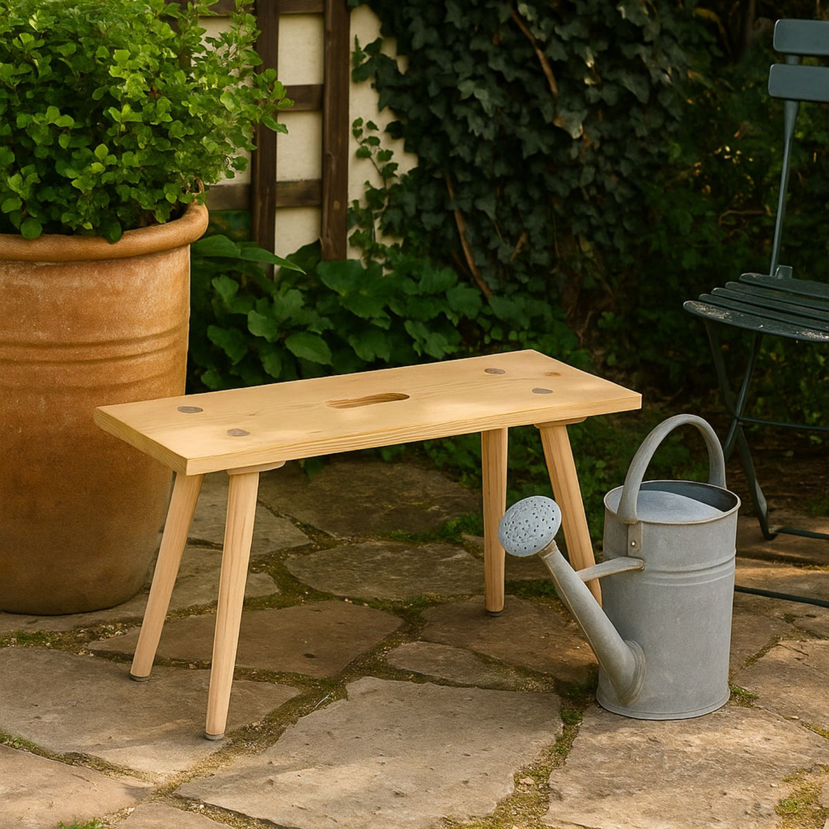 Sitzbank 'Urbank' mit Griffloch | Zirbe | B 90 x T 30 x H 46 cm